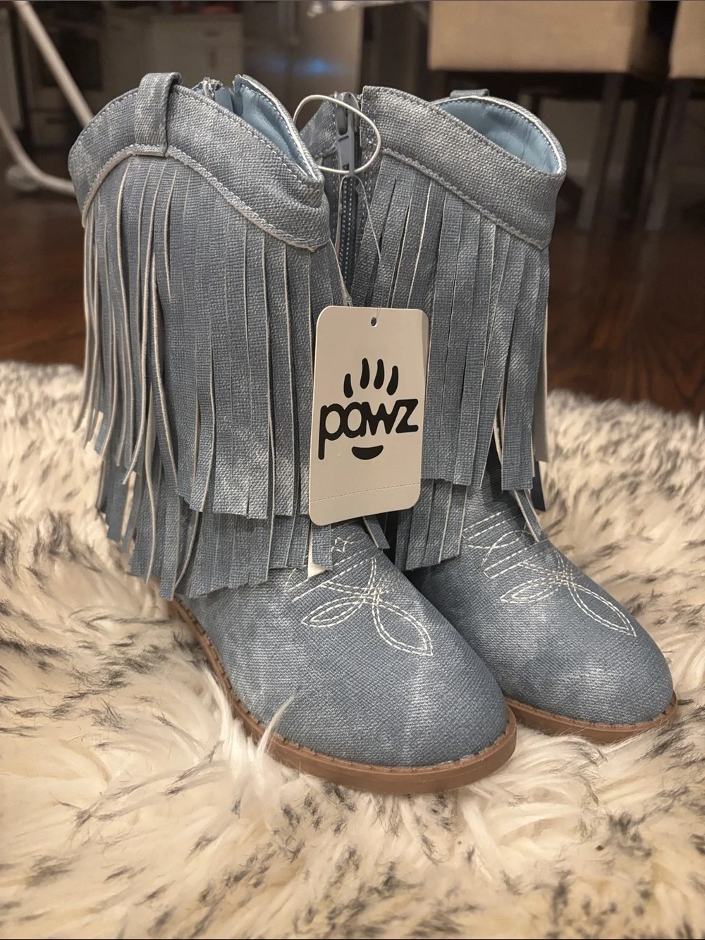 NWT PAWZ Little Girl Western Fringe Boots Size 13